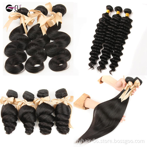 Young Girl Virgin hair Extensions Body Wave Brazilian Human Hair